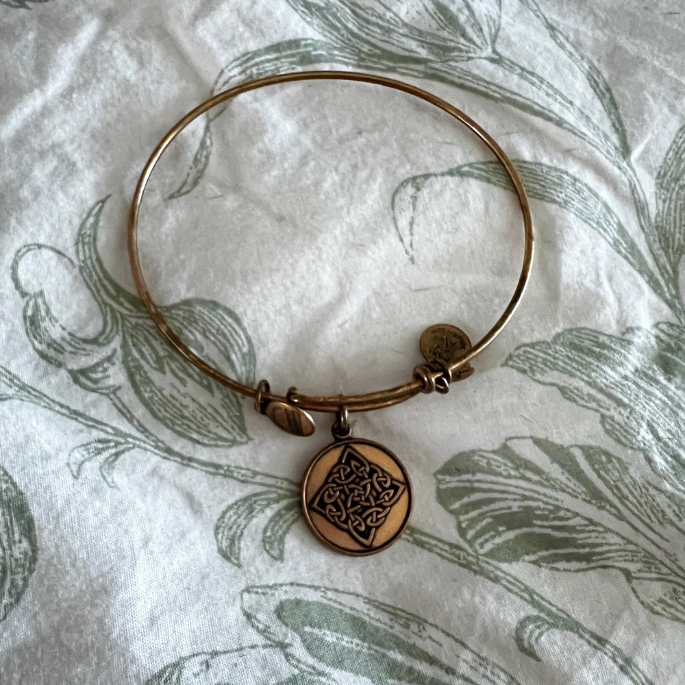 Alex and Ani Celtic Knot Gold Charm Bangle
